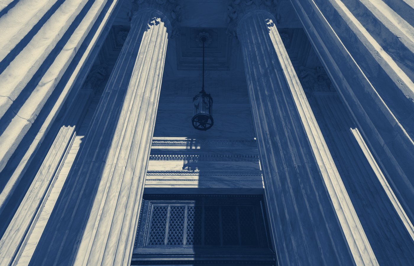 Classical columns of a federal courthouse