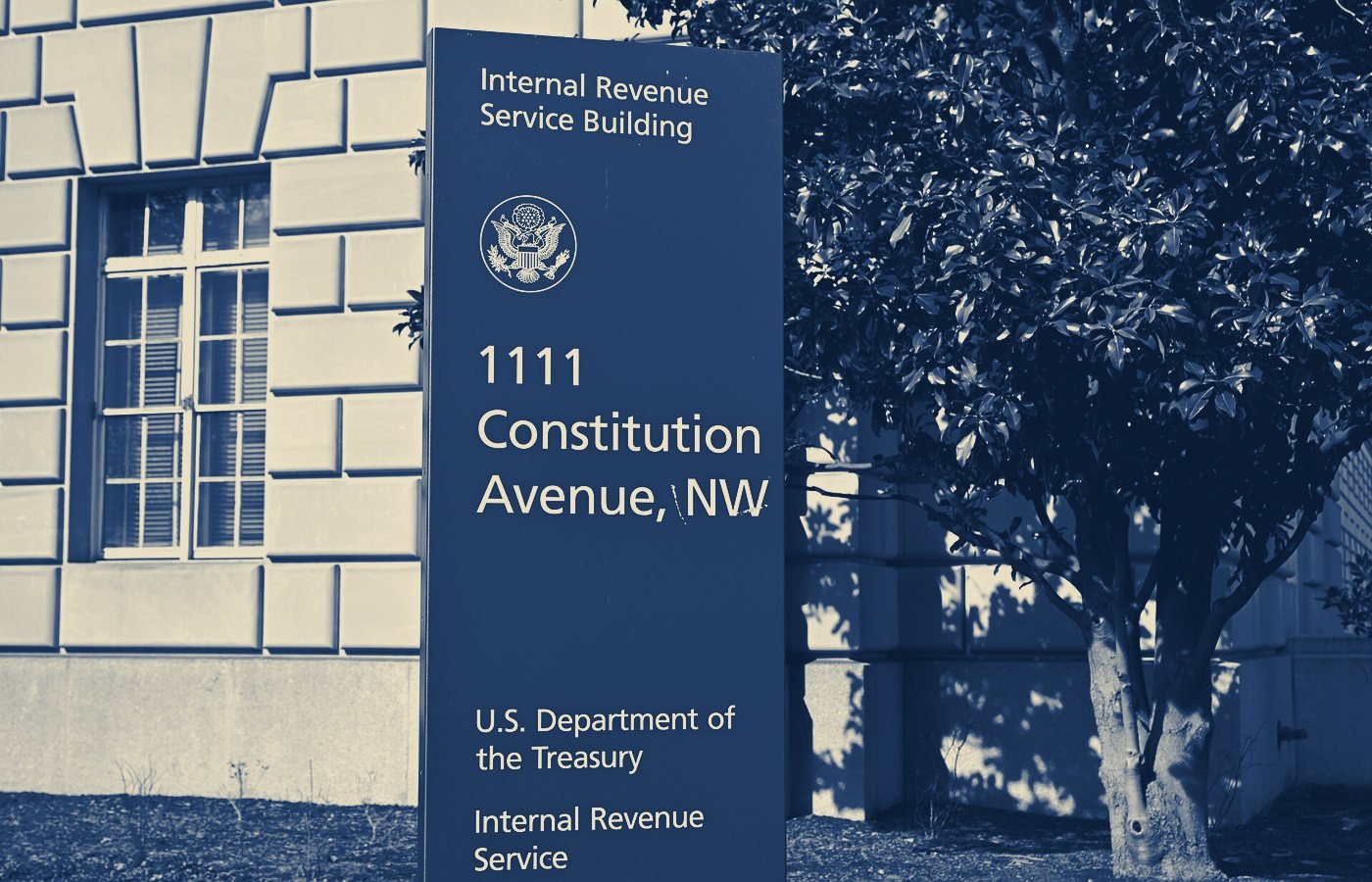 Sign at 1111 Constitution Avenue — Internal Revenue Service building