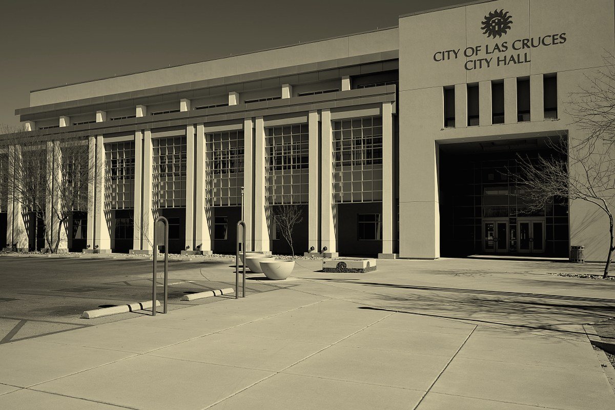 The three-story Las Cruces City Hall, completed in 2010, in Las Cruces, New Mexico